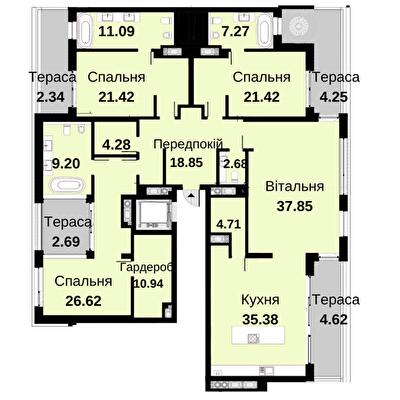 3-кімнатна 249.74 м² в ЖК Княжий хол від 48 000 грн/м², Львів