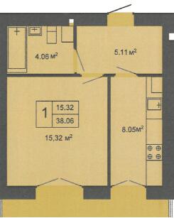 1-кімнатна 38.06 м² в ЖК Кленовий Парк від 14 000 грн/м², м. Трускавець