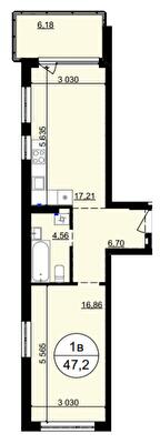 1-комнатная 47.2 м² в ЖК Гринвуд-4 от 17 600 грн/м², пгт Брюховичи