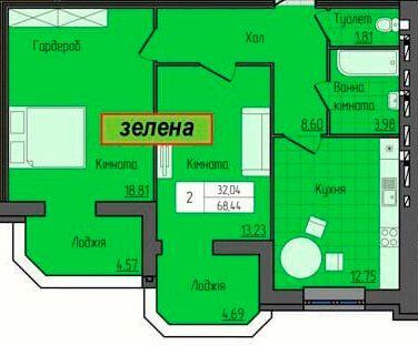 2-комнатная 68.44 м² в ЖК Grand City Dombrovskyi от 21 500 грн/м², Житомир