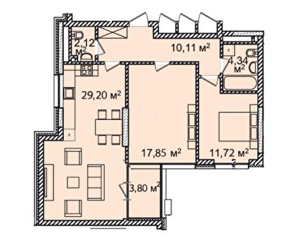 2-кімнатна 77.36 м² в ЖК Montreal House від 64 975 грн/м², Київ