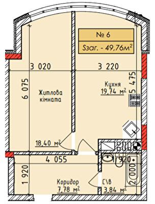 1-комнатная 49.76 м² в ЖК Европейский квартал от 29 700 грн/м², Черновцы