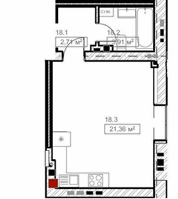 1-комнатная 27.98 м² в ЖК FreeDom от 23 000 грн/м², пгт Гостомель
