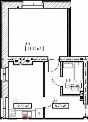 1-комнатная 43.24 м² в ЖК FreeDom от 23 000 грн/м², пгт Гостомель