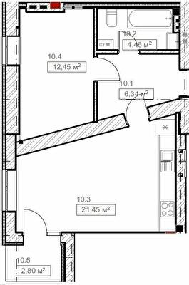 1-комнатная 47.5 м² в ЖК FreeDom от 23 000 грн/м², пгт Гостомель