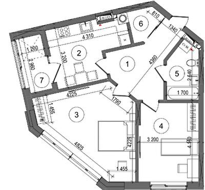 2-комнатная 64.07 м² в ЖК Protsev от 23 200 грн/м², с. Процев