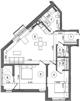 2-комнатная 79.77 м² в ЖК Protsev от 23 200 грн/м², с. Процев