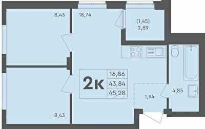 2-комнатная 45.28 м² в ЖК Scandia от 20 500 грн/м², г. Бровары