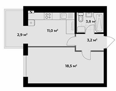 1-комнатная 39.4 м² в ЖК Idilika Avenue от 22 400 грн/м², г. Буча