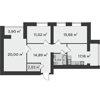 3-комнатная 93.44 м² в ЖК Millennium State от 22 700 грн/м², г. Буча