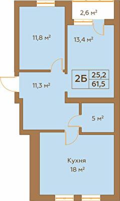 2-комнатная 61.5 м² в ЖК Гранд Виллас от 15 500 грн/м², пгт Ворзель