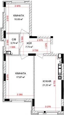 2-комнатная 60.66 м² в ЖК Найкращий квартал-2 от 23 400 грн/м², пгт Гостомель