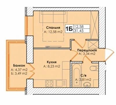 1-комнатная 31.45 м² в ЖК Life от 20 000 грн/м², пгт Гостомель
