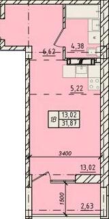 1-кімнатна 31.87 м² в ЖК Сіті Парк від 19 850 грн/м², Одеса