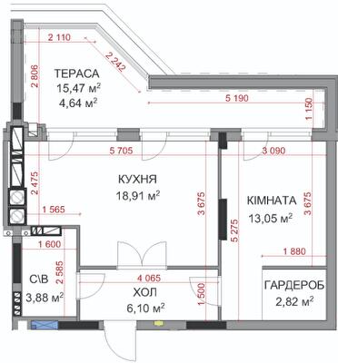 1-комнатная 49.4 м² в ЖК На Прорезной 2 от 27 500 грн/м², пгт Гостомель