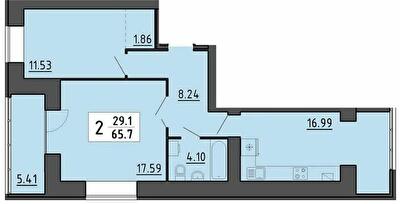 2-кімнатна 65.7 м² в ЖК Енергія від 21 700 грн/м², Тернопіль