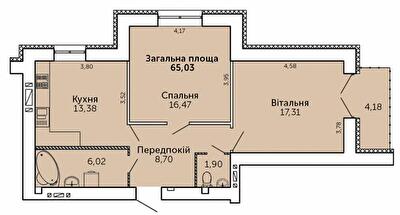 2-кімнатна 65.03 м² в ЖК Levanevsky від 18 950 грн/м², Миколаїв
