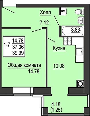 1-комнатная 39.99 м² в ЖК Софиевская сфера от 27 500 грн/м², с. Софиевская Борщаговка