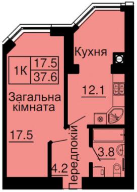 1-комнатная 37.6 м² в ЖК София Клубный от 30 000 грн/м², с. Софиевская Борщаговка