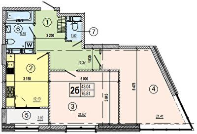 2-кімнатна 76.81 м² в ЖК Podil Plaza & Residence від 60 000 грн/м², Київ