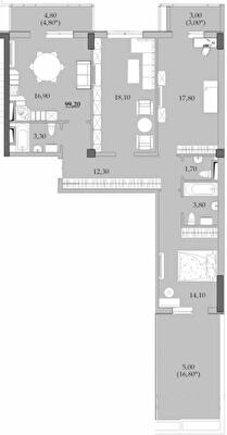 3-комнатная 99.2 м² в Мкрн Таировские сады от 21 263 грн/м², с. Лиманка
