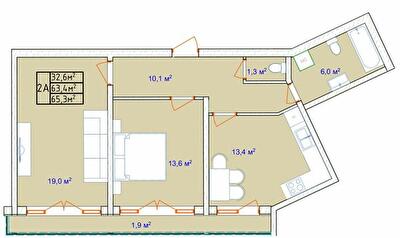 2-кімнатна 65.3 м² в ЖК Aqua Marine від 25 056 грн/м², Одеса