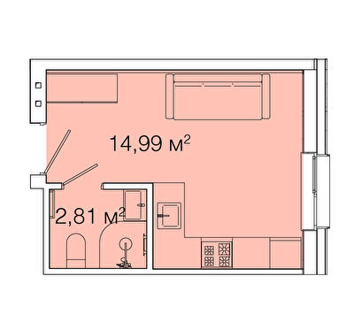1-кімнатна 17.8 м² в ЖК Smart House від 82 000 грн/м², Львів
