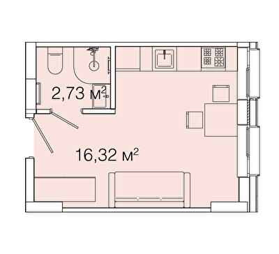 1-кімнатна 19.05 м² в ЖК Smart House від 82 000 грн/м², Львів