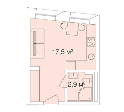 1-комнатная 20.66 м² в ЖК Smart House от 78 000 грн/м², Львов