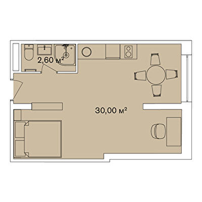 1-комнатная 32.6 м² в Апарт-комплекс Smart Hill от 63 680 грн/м², г. Яремче