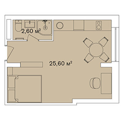 1-комнатная 28.2 м² в Апарт-комплекс Smart Hill от 63 680 грн/м², г. Яремче