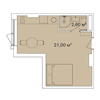 1-кімнатна 23.6 м² в Апарт-комплекс Smart Hill від 69 252 грн/м², м. Яремче
