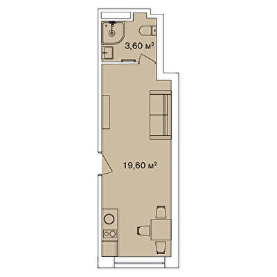 1-комнатная 23.2 м² в Апарт-комплекс Smart Hill от 91 142 грн/м², г. Яремче