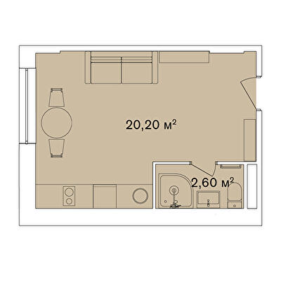 1-комнатная 22.8 м² в Апарт-комплекс Smart Hill от 61 292 грн/м², г. Яремче
