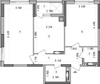 2-кімнатна 64.06 м² в ЖК Оптимісто від 49 900 грн/м², с. Гатне