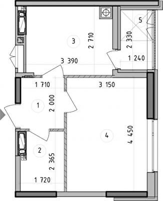1-кімнатна 34.62 м² в ЖК Оптимісто від 49 900 грн/м², с. Гатне