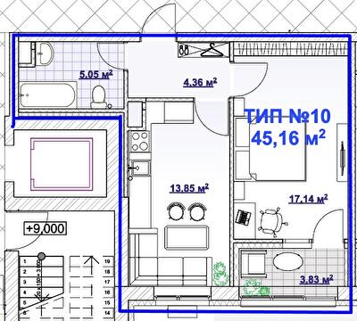 1-комнатная 45.16 м² в ЖК BARVY от 31 443 грн/м², Днепр