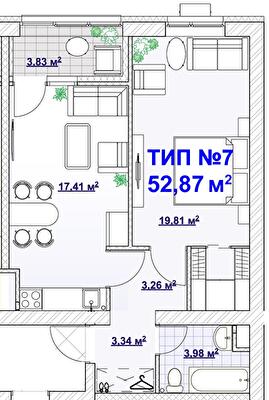 1-комнатная 52.87 м² в ЖК BARVY от 27 861 грн/м², Днепр