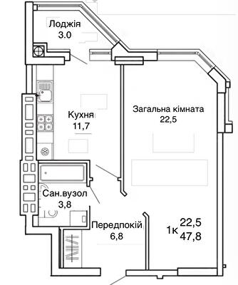1-кімнатна 47 м² в ЖК Святопетрівський від 30 723 грн/м², с. Святопетрівське