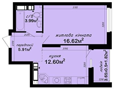 1-комнатная 41.4 м² в ЖК Авеню 42 от 47 530 грн/м², Киев