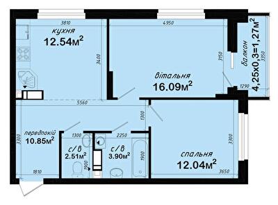 2-комнатная 59.2 м² в ЖК Авеню 42 от 47 530 грн/м², Киев
